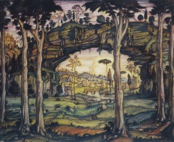 paisaje italiano 1911 paisaje de Konstantin Bogaevsky Pinturas al óleo